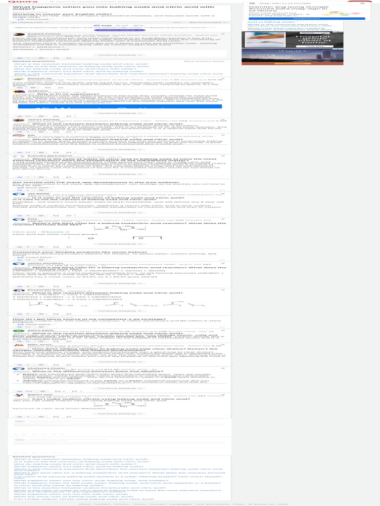 What Happens When You Mix Baking Soda and Citric Acid With Water Quora PDF Sodium