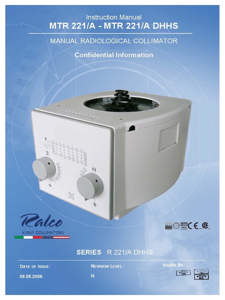 Ralco Radiological Collimator Manual | PDF | Technology & Engineering