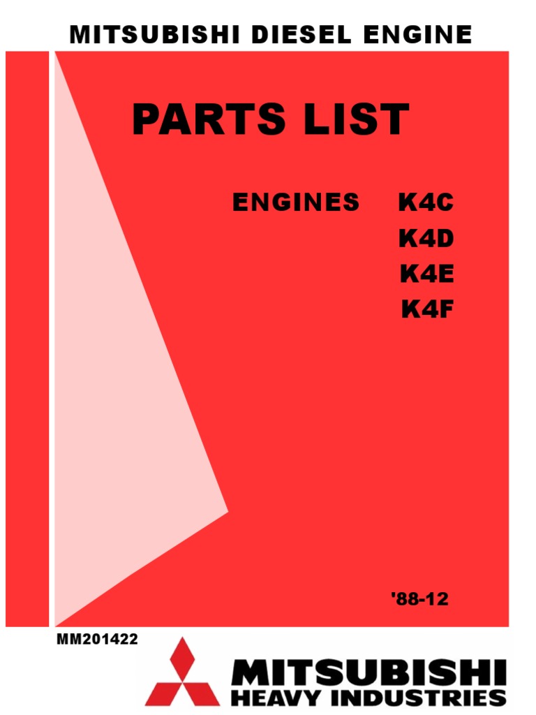 Mitsubishi Diesel Engine Parts | PDF | Technology & Engineering