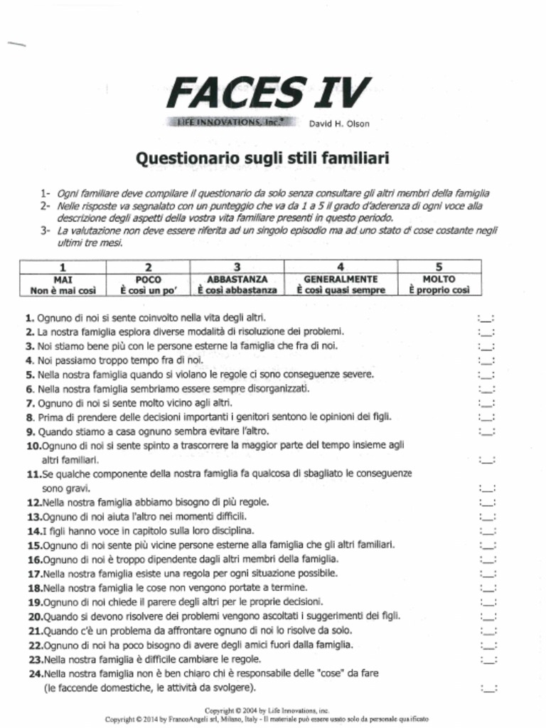 FACES IV Pag 1 | PDF