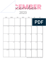 12 - December - 2023 Monthly Calendar Printables (Double Pink)
