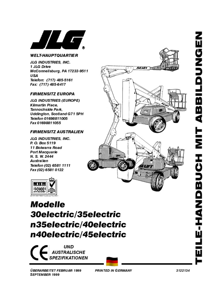 Parts - JLG 35, 40, 45E - 09-01-99 - CE - German | PDF