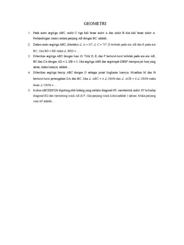 Soal Geometri Pdf