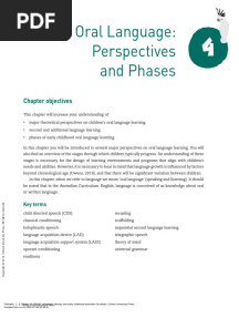 Language, Literacy and Early Childhood Education 3... - (4 Oral Language Perspectives and Phases) Chapter 2