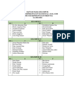 Kelompok Mahasiswa Dan Jadwal Dinas Di Anak 2023 Prodi d III