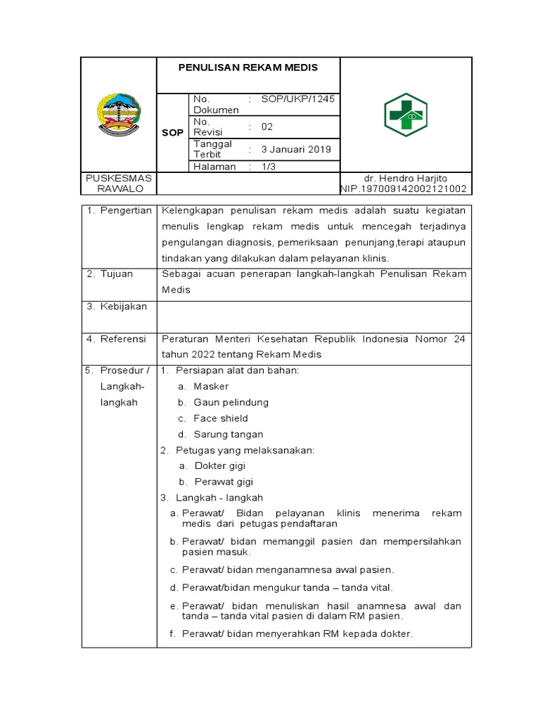  3811 SOP Penulisan Rekam Medis T 