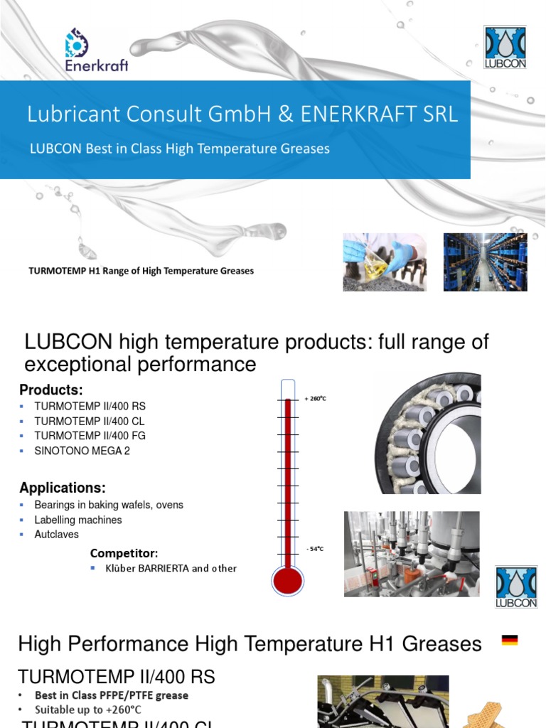 Lubcon Turmotemp Best in Class 2023 PDF Lubricant Bearing