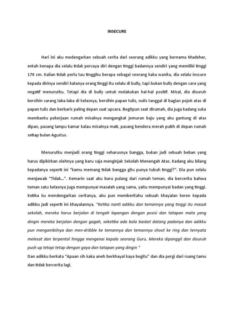 Mengatasi Rasa Insecure dalam Diri | PDF | Kesehatan Holistik