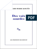 KOLTES Des Voix Sourdes