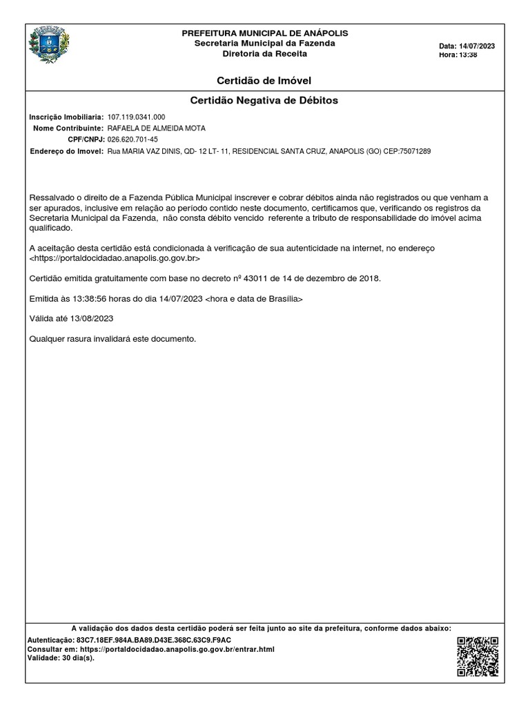 Certidão Online De Imóveis Pdf