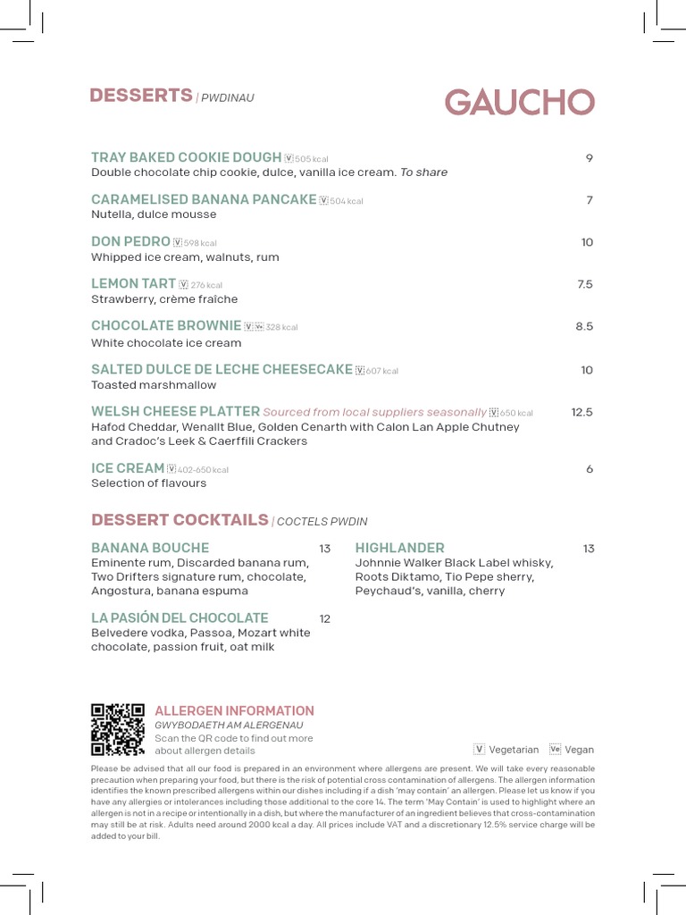 Gaucho Dessert Menu CARDIFF A5 0723 v2 PDF Desserts Cream