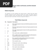 Python Keywords