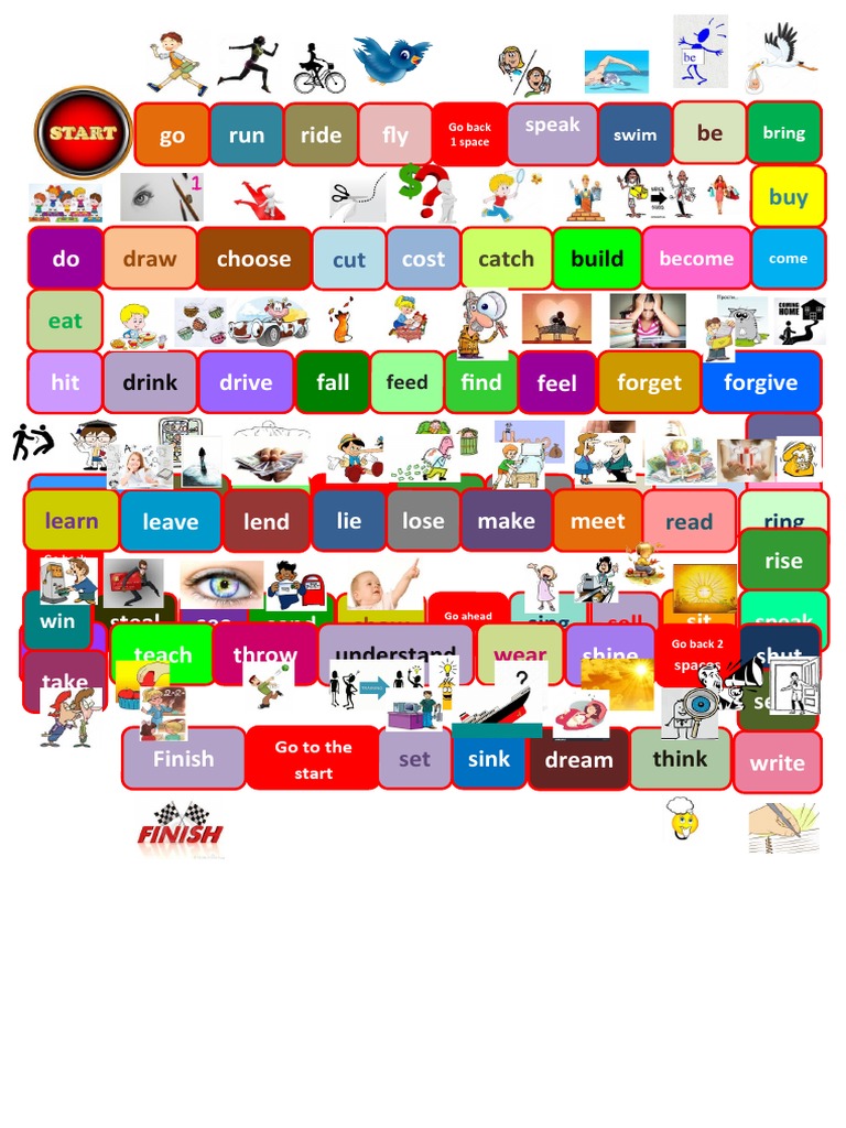 Board Game Irregular Verbs Boardgames Fun Activities Games Games 98736 ...