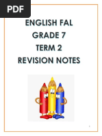 7 Eng FAL GR 7 Term 2 Revision Notes