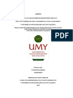 Hubungan Karakteristik Responden Dengan Pola Swamedikasi Obat Tradisional Pada Mahasiswa Universitas Muhammadiyah Yogyakarta