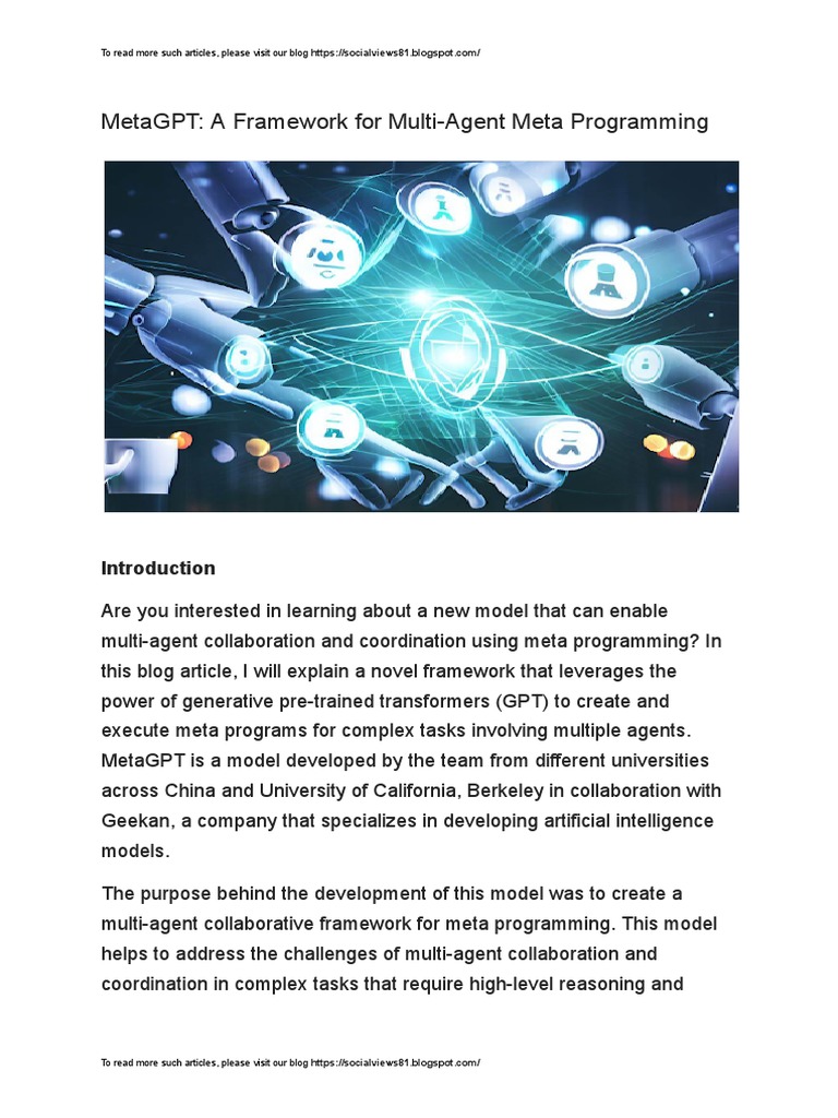 MetaGPT: A Framework for Multi-Agent Meta Programming | PDF