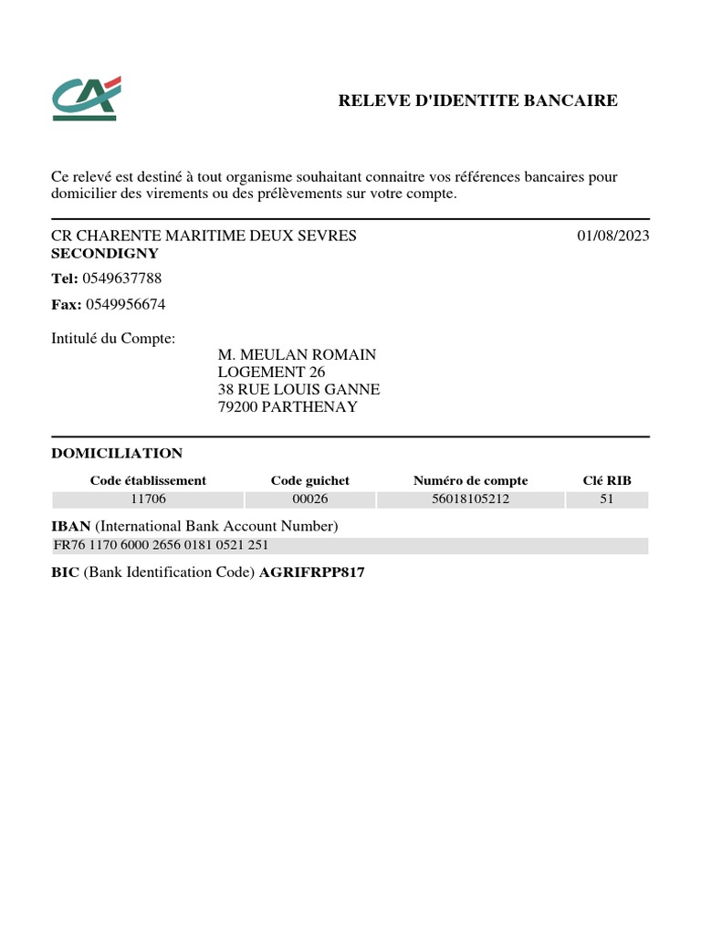 Domiciliation bancaire et RIB explicatif | PDF | Finance et gestion ...