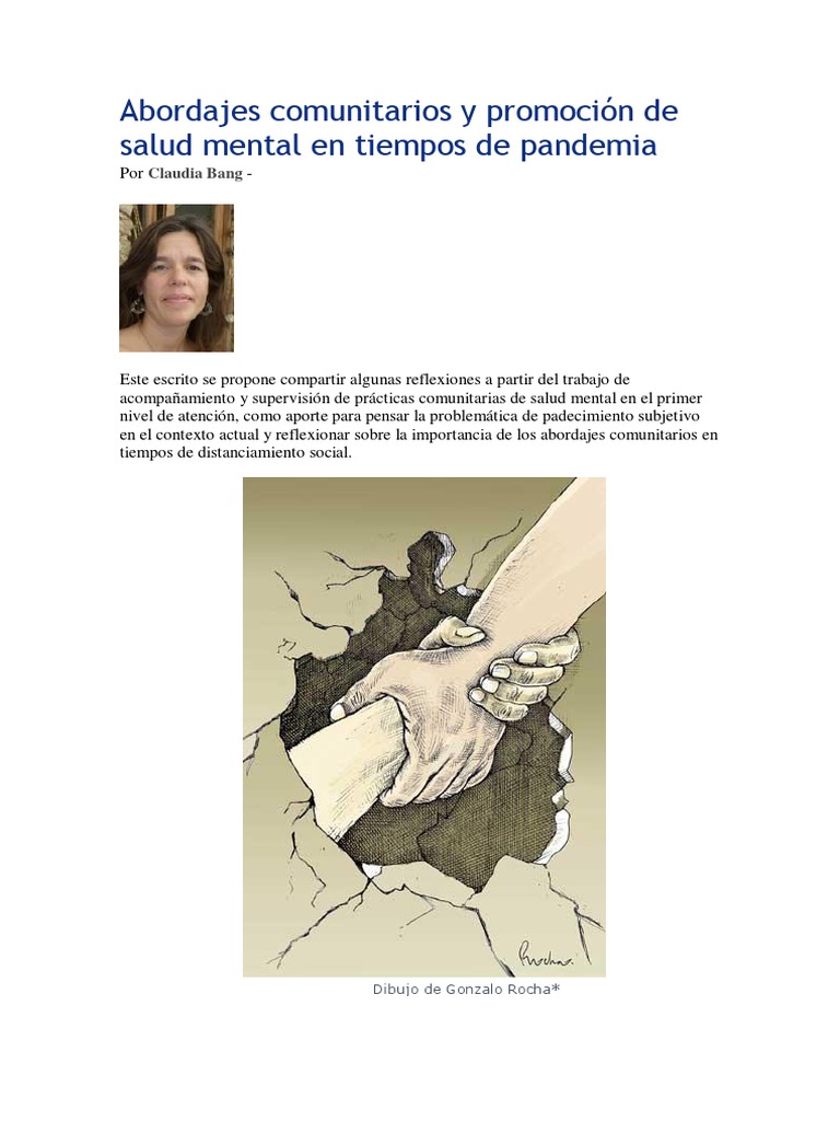Bang, C. Abordajes Comunitarios y Promoción de Salud Mental en Tiempos ...