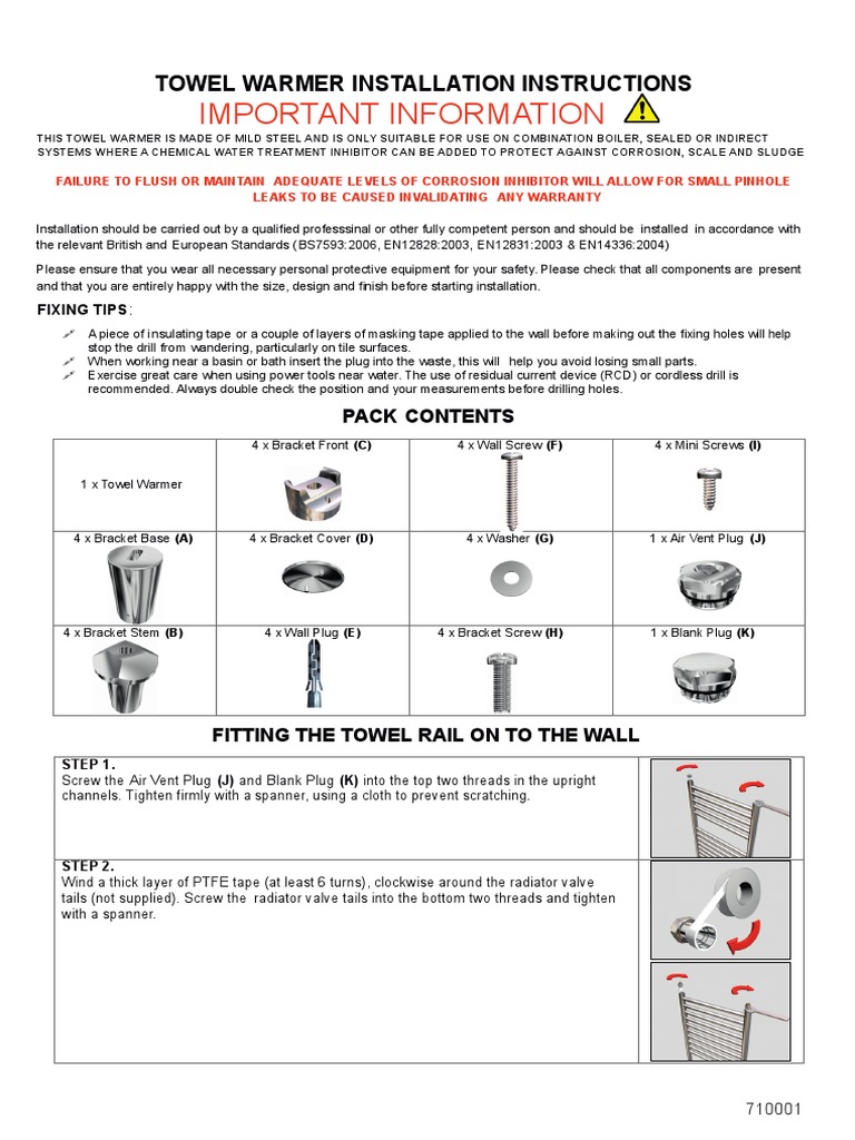 Standart Towel Warmer Instruction PDF