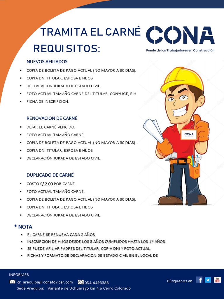 REQUISITOS PARA EL CARNET CONA 2023 | PDF