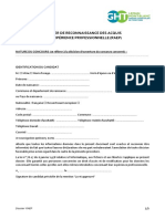 Dossier de Reconnaissance Des Acquis