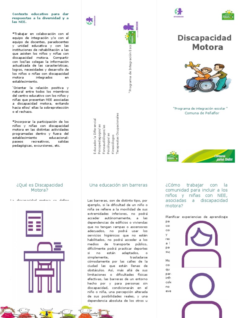 Inclusión Educativa para Discapacidad Motora | PDF | Invalidez ...