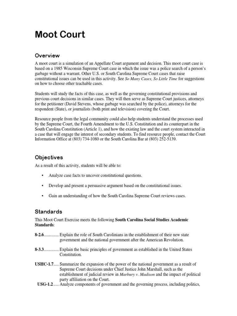 Activity Moot Court 1 Pdf Separation Of Powers Procedures Of