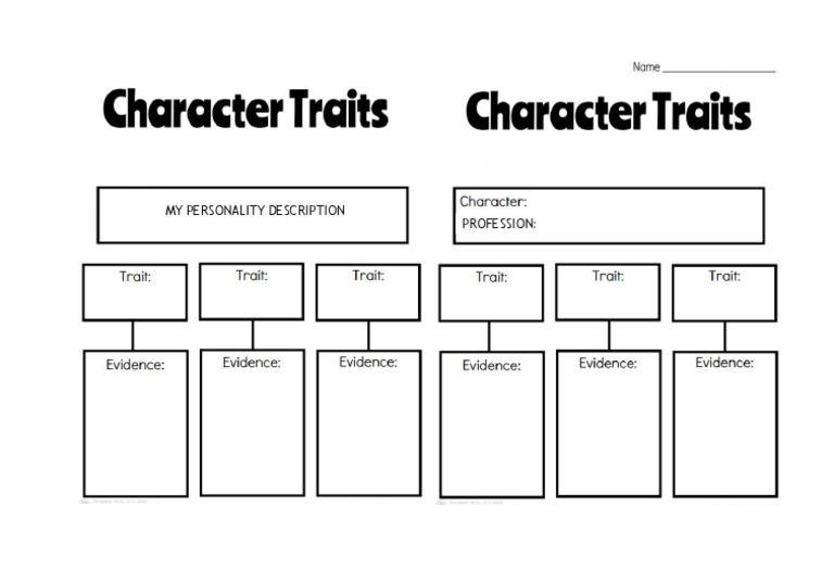 Personality Description Graphic Organizer PDF
