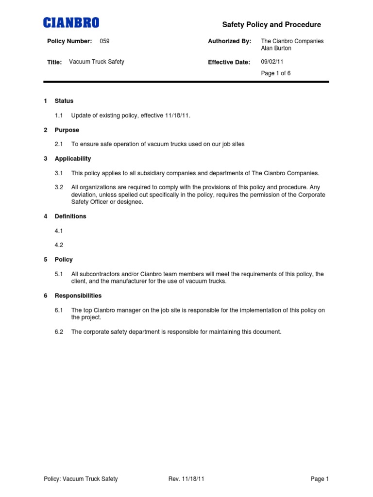 059 Vacuum Truck Safety PDF Truck Vacuum