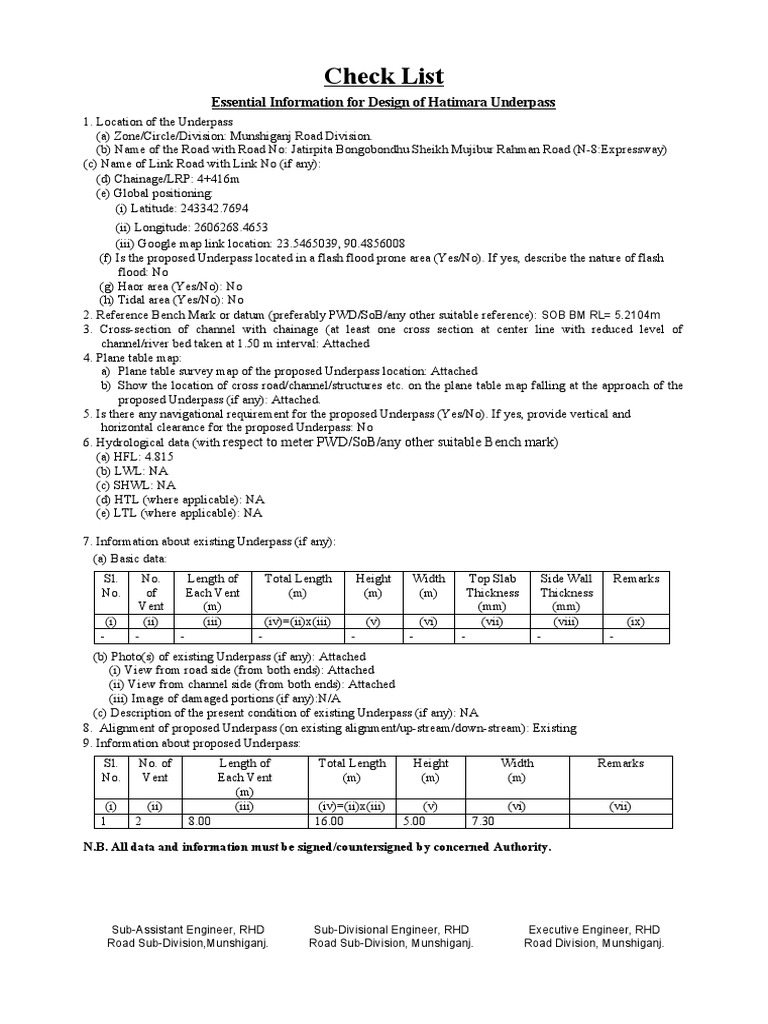 Hatimara Underpass Design Details | PDF | Civil Engineering ...