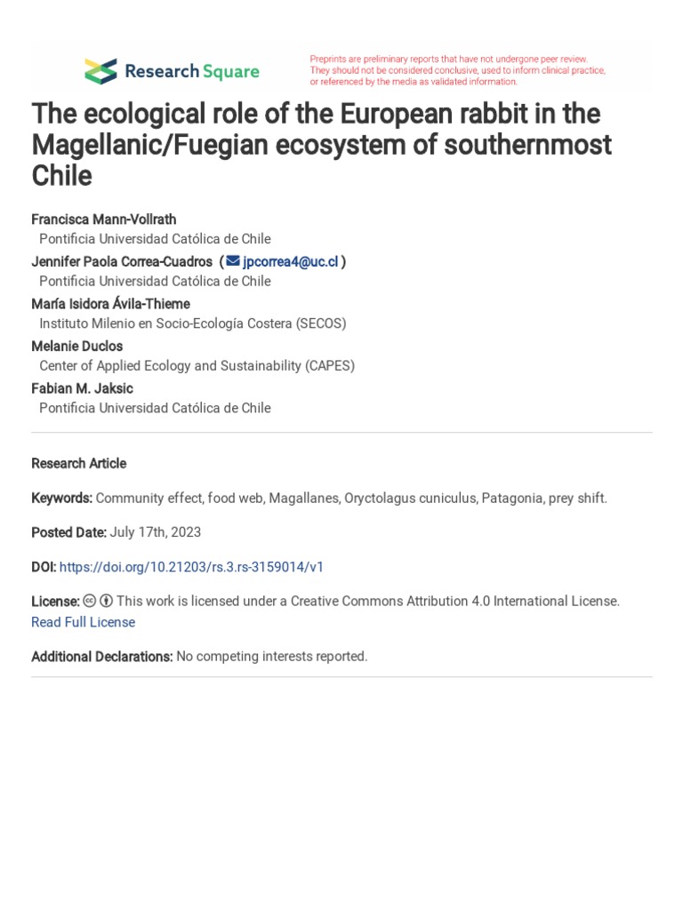European Rabbit's Impact in Chile | PDF | Social Science | Technology ...