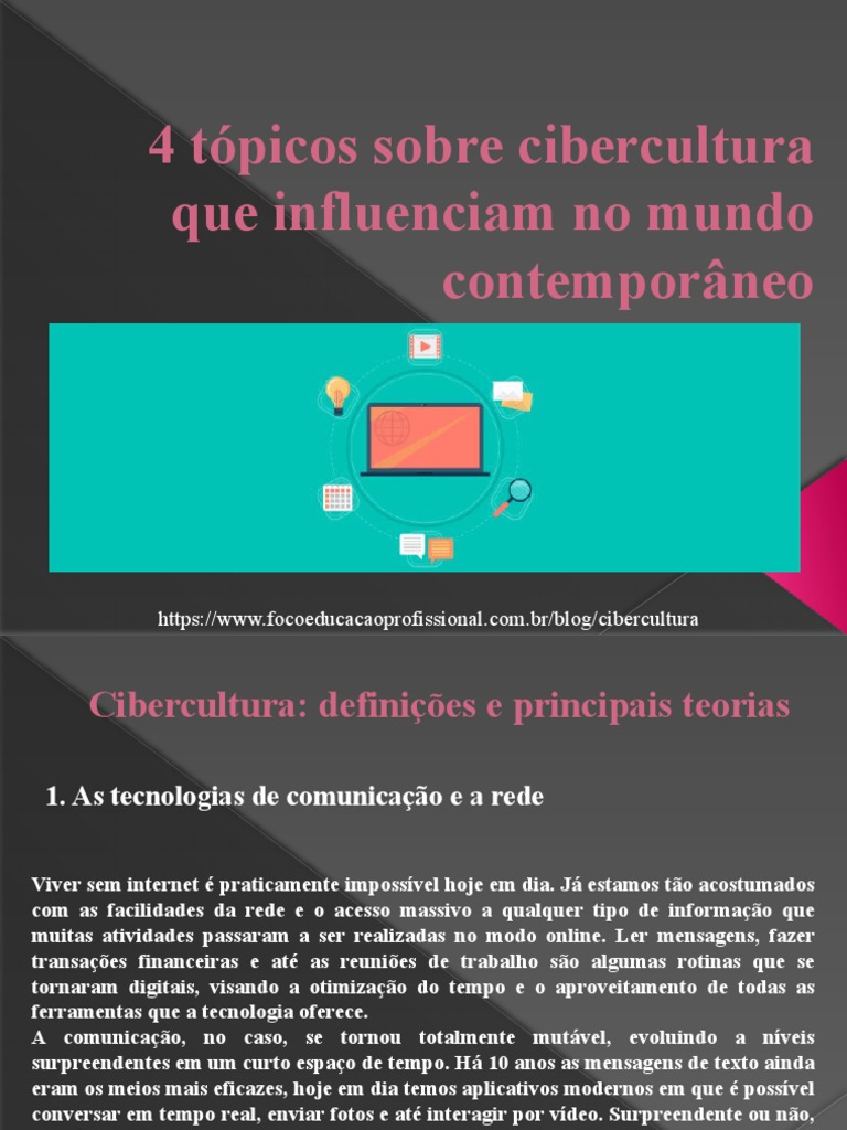 Cibercultura: Impactos e Teorias Contemporâneas | PDF | Sociologia ...