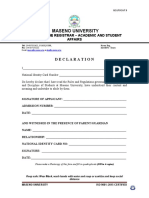 Students Declaration Form
