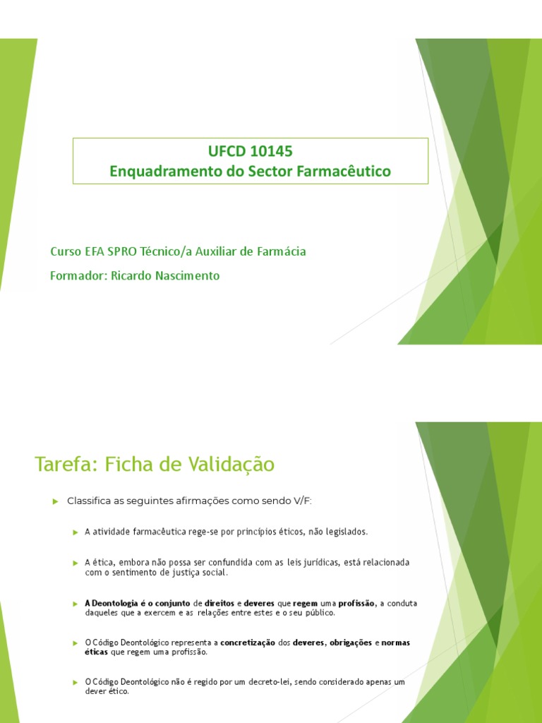 Ufcd 10145 aula 5 pdf farmac utico farm cia