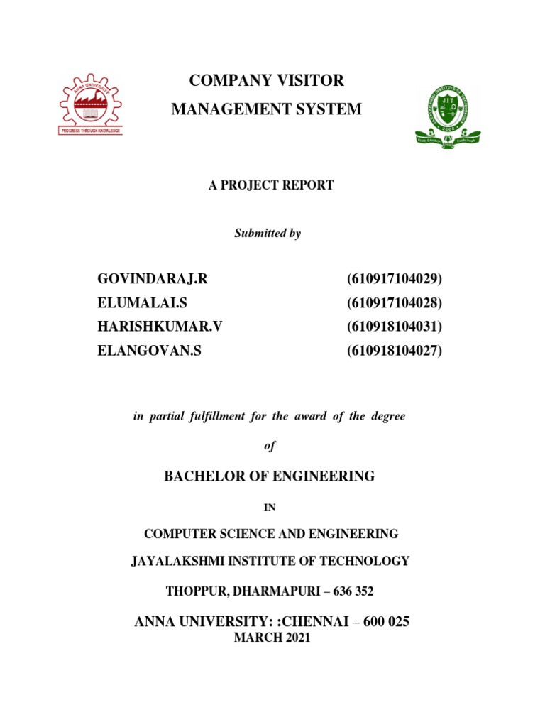 Company Visitor Management System Report Pdf Use Case Conceptual