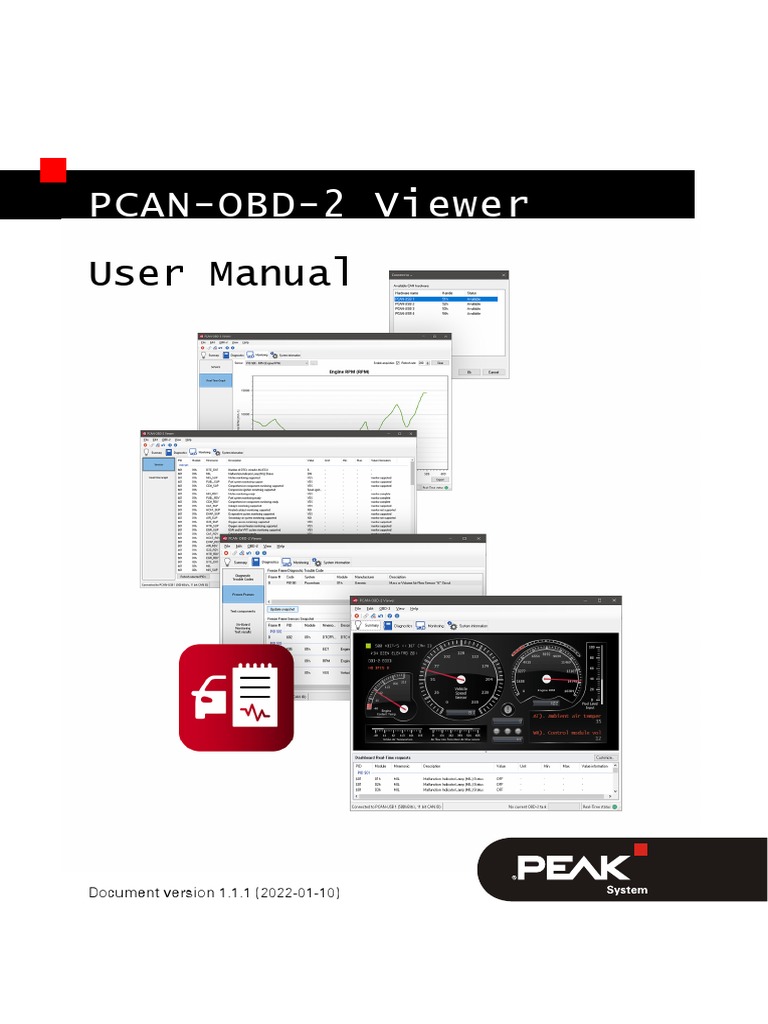 Viewer-software für obd-2-diagnosedaten, PCAN-OBD-2 Viewer: PEAK-System