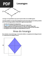 Área e Perímetro do Losango: Fórmulas | PDF | Geometria | Euclides