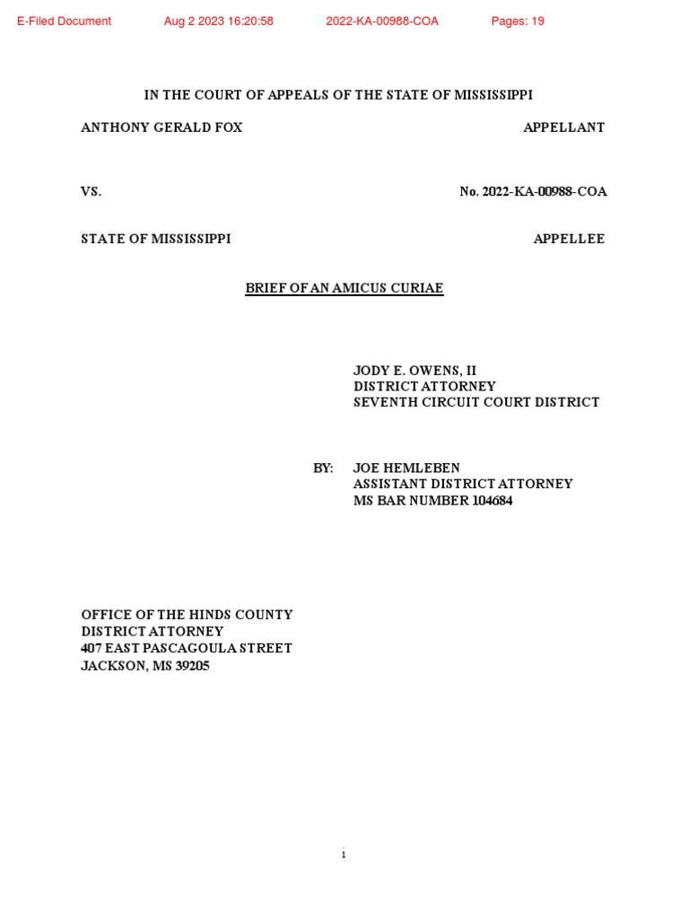 Amicus Brief of DA Jody Owens | PDF