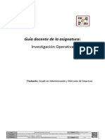 Guía Docente de La Asignatura:: Investigación Operativa