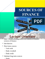 Sources of Finance