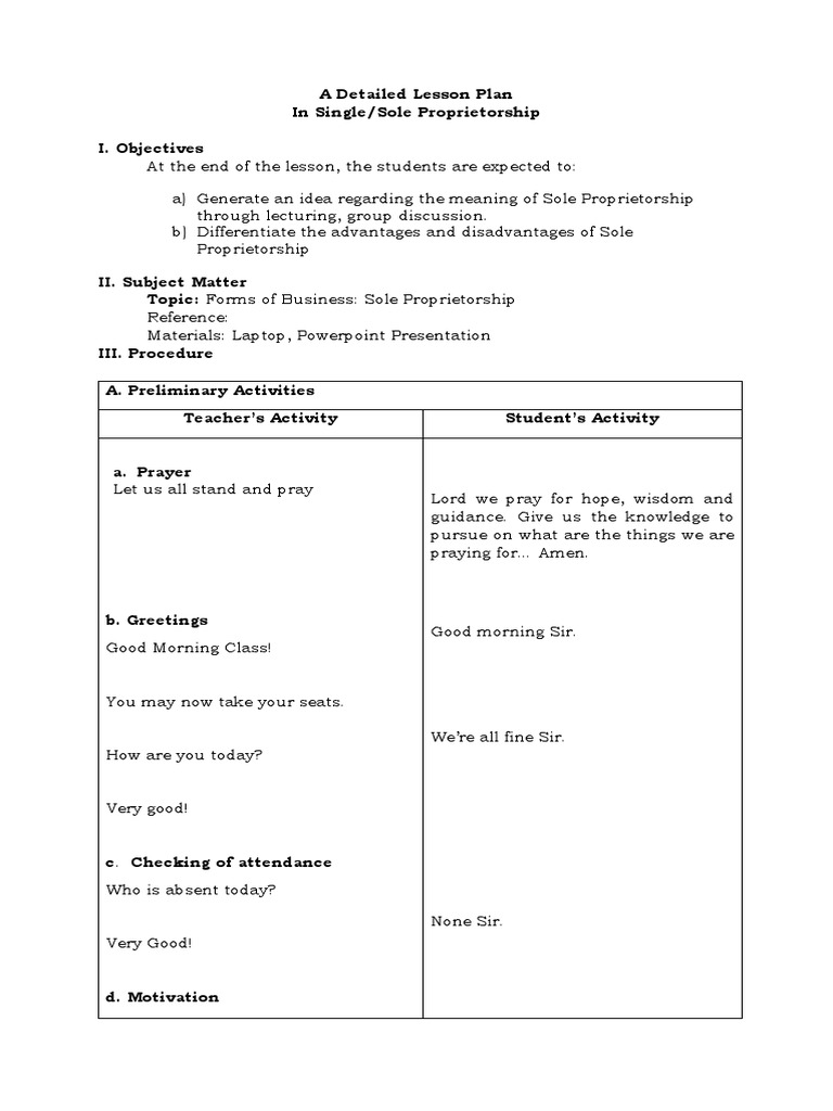 A Detailed Lesson Pla1 | PDF