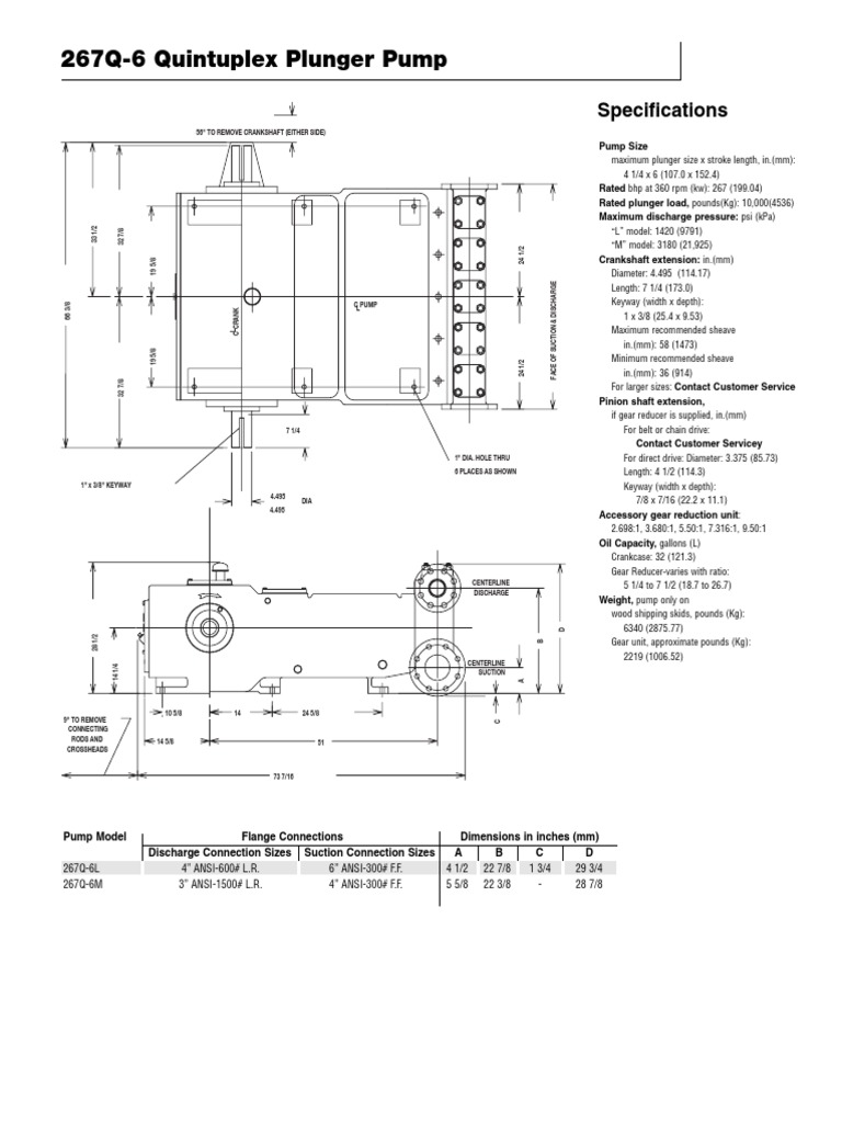 Quintuplex Plunger Pump Specifications | PDF