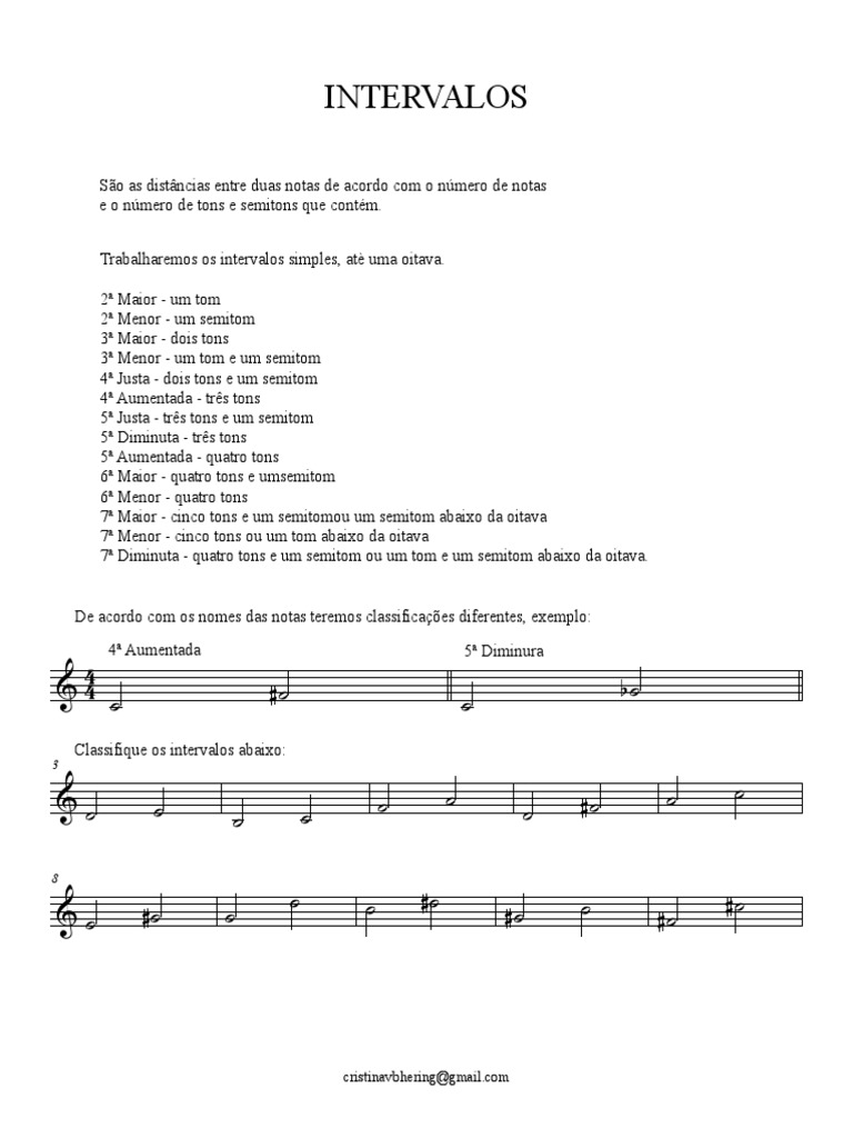 Classificação de Intervalos Musicais | PDF | Intervalo (música ...