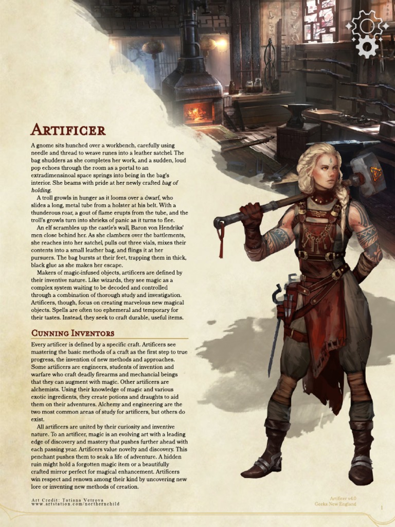 Hoja del artifice pdf dungeons dragons gary gygax games