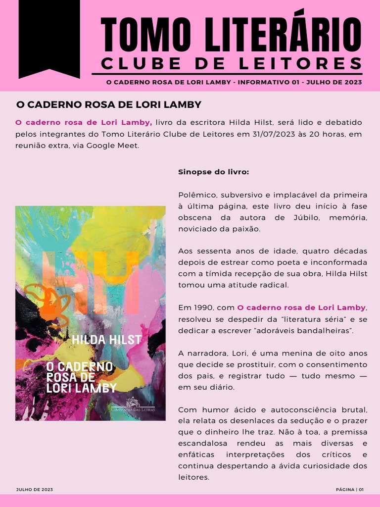 001_O caderno rosa de Lori Lamby_Informativo | PDF