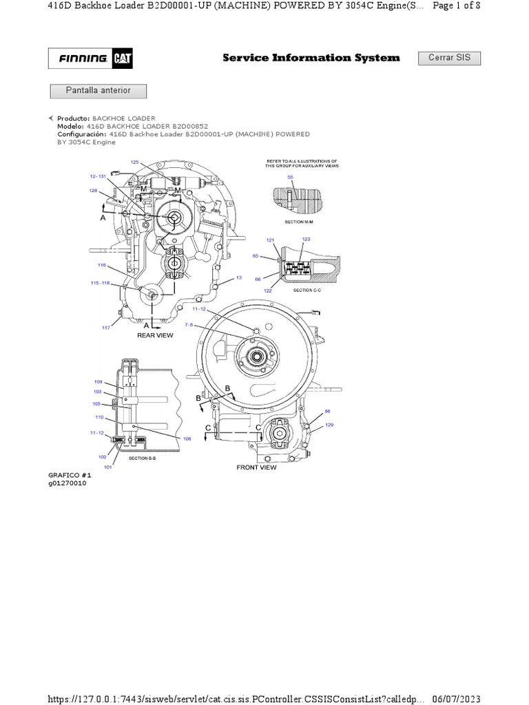 Transmision 416D - 010753 | PDF | Loader (Equipment) | Engines