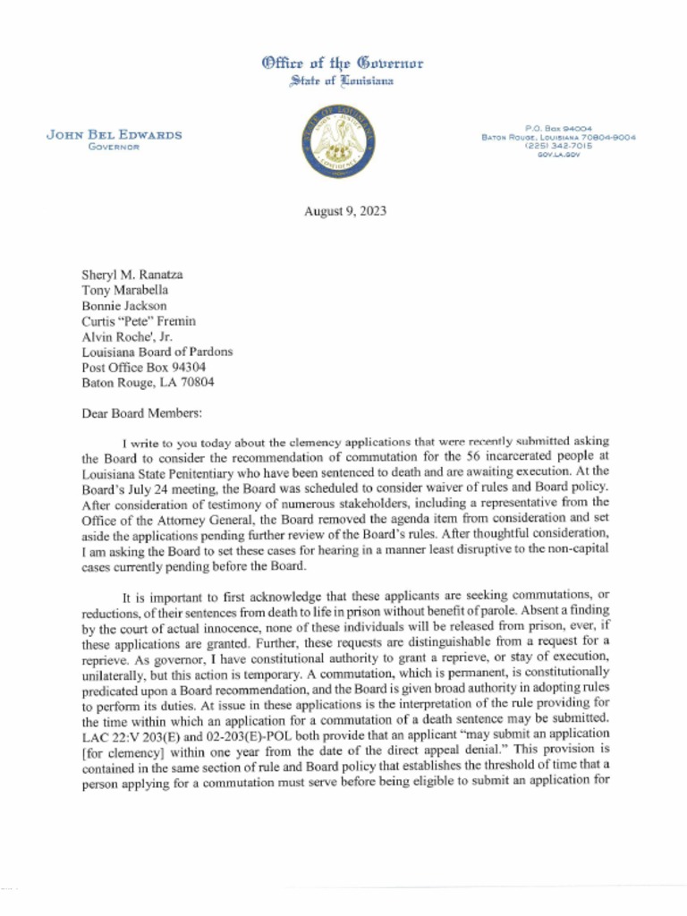 Letter To The Board | PDF