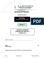 Grade 11 Controlled Test 1 2015