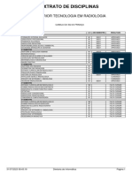 Extrato de Disciplinas: Superior Tecnologia em Radiologia