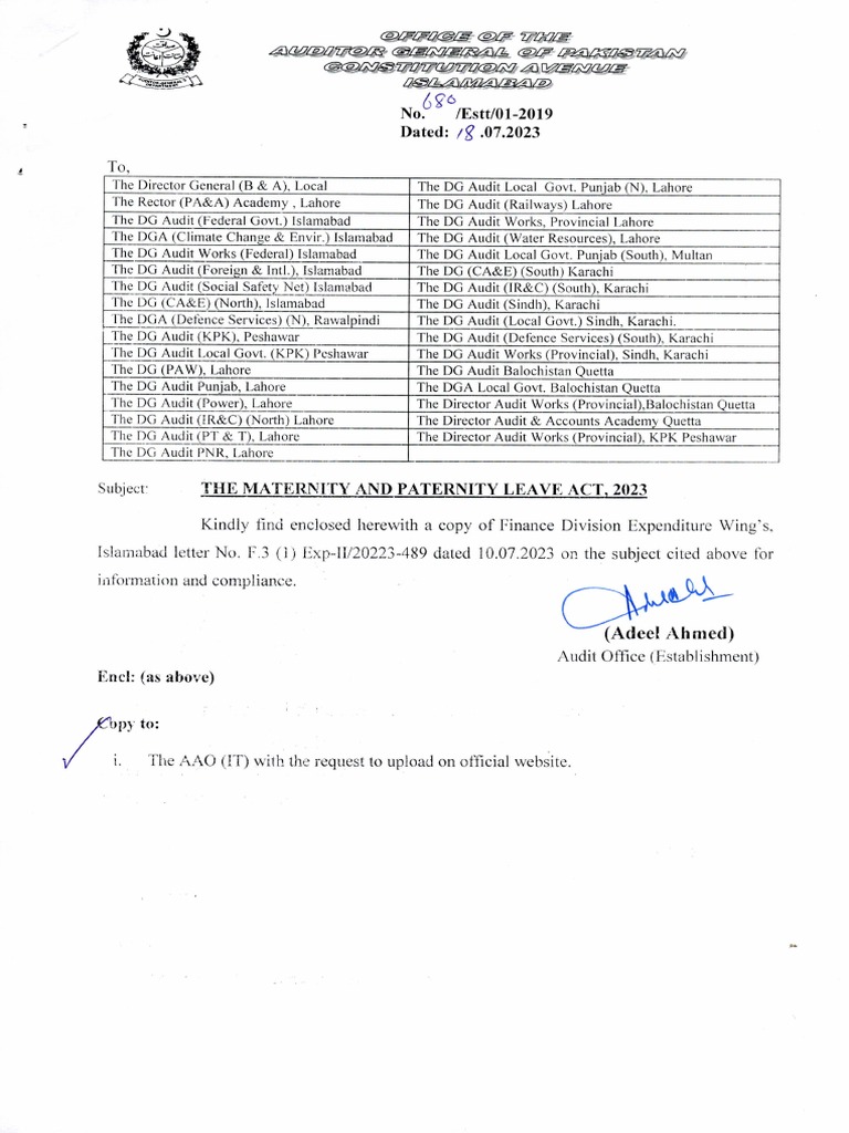 The Maternity and Paternity Leave Act 2023 PDF